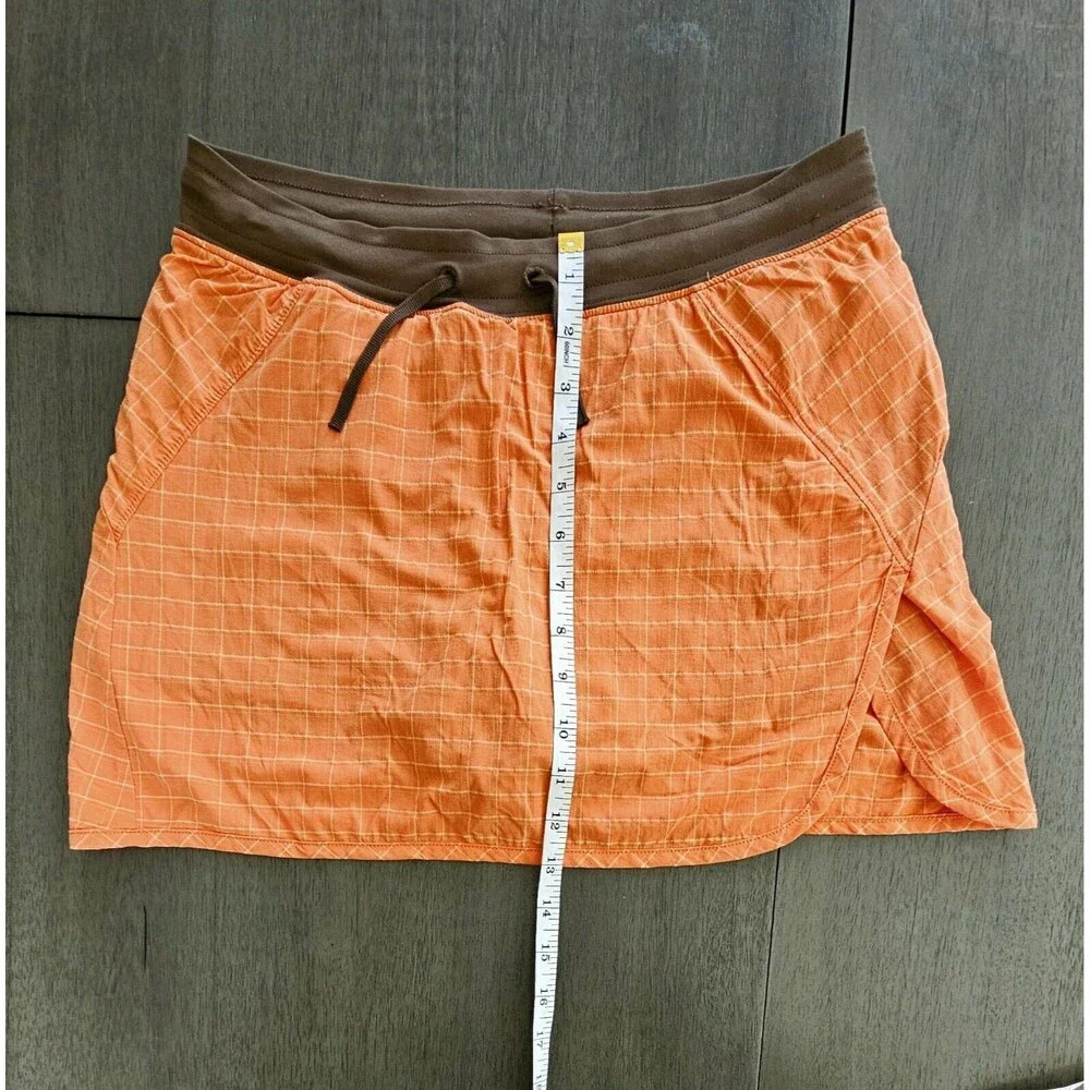 Mountain Hard Wear Checkered Pacer Skort Short Skirt Orange Brown Gorpcore - Picture 6 of 11